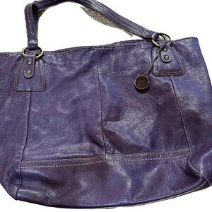 The Sak Purple Bag Leather Purse - Base 12 inches, Height, 10 inches